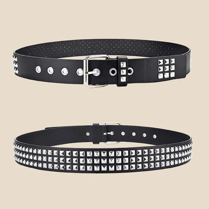 Nuevo cinturón con remaches de cuentas cuadradas a la moda, cinturón piramidal de Metal para hombres y mujeres, Hardware Punk, cinturón vaquero Y2K, cinturón de diseñador, cinturón para mujer