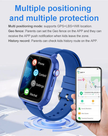 4G Smart Watch for Girls and Boys, GPS, WIFI, Video Call, SOS App, Download, Kids Smart Watch, Camera Monitor, Tracker, Location, Phone Watch