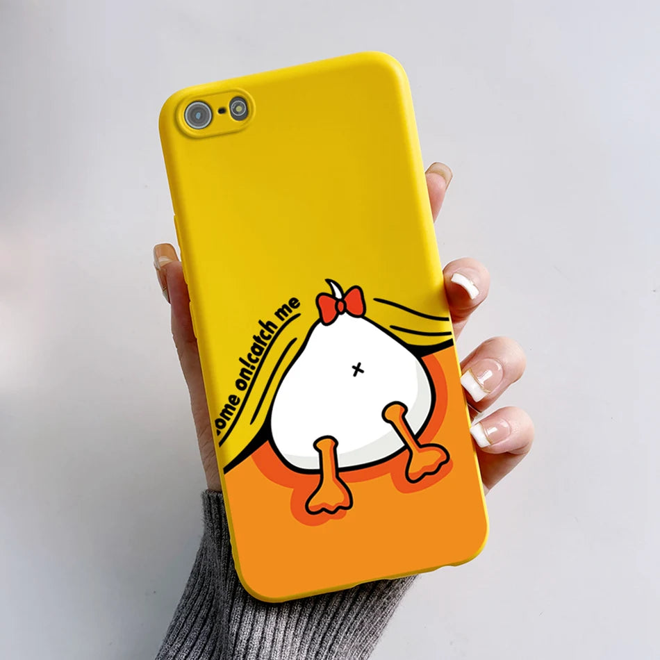 For iPhone 5 5S Case Cute Bear Cartoon Frog Painted Soft Cover For iPhone SE 2016 2020 2022 SE2 Silicone Phone Case Coque Funda