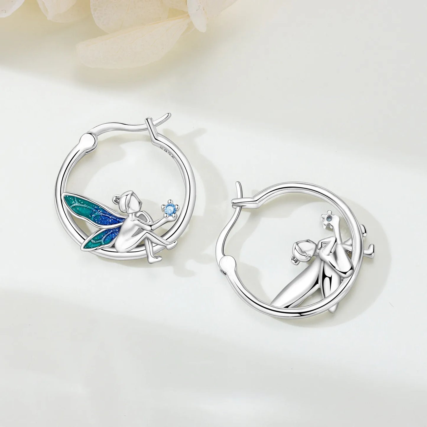 Pendientes de aro de bambú para mujer, de Plata de Ley 925 originales, con bonito Panda, joyería fina, regalos de fiesta de cumpleaños