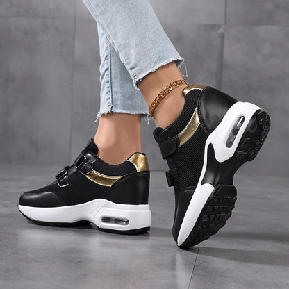 Fashion Platform Women's Shoes, Invisible Height Increasing Casual Shoes, Breathable Air Cushion Walking Travel Shoes