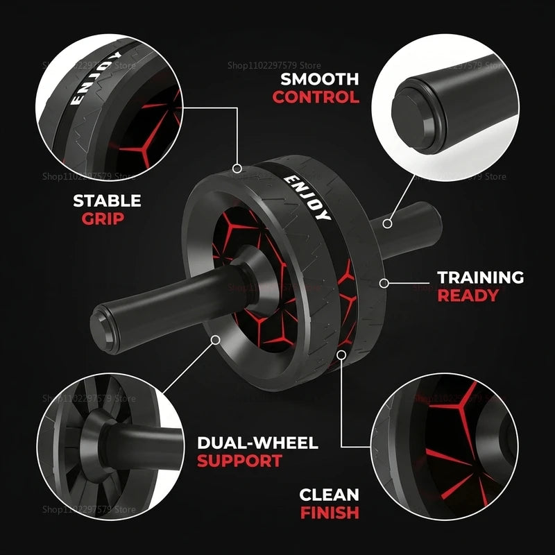 Equipo Mejorado para Ejercicios Abdominales y de Core, Rueda Abdominal para Entrenamiento de Fuerza de Cuerpo Completo con Accesorio de Soporte para Rodillas
