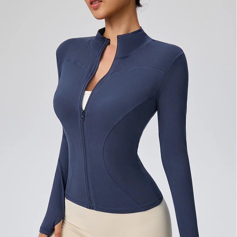 Chaqueta deportiva de secado rápido para Pilates de otoño para mujer: ideal para entrenamientos de gimnasio y correr al aire libre