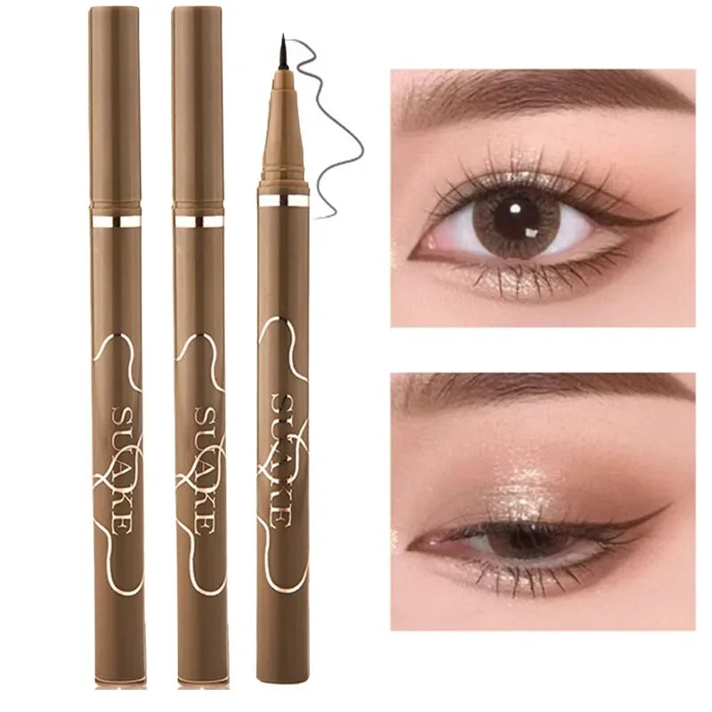 Regalos navideños para niñas, lápiz delineador de ojos suave y muy fino, lápiz delineador de ojos resistente al agua de secado rápido de larga duración, adecuado para principiantes