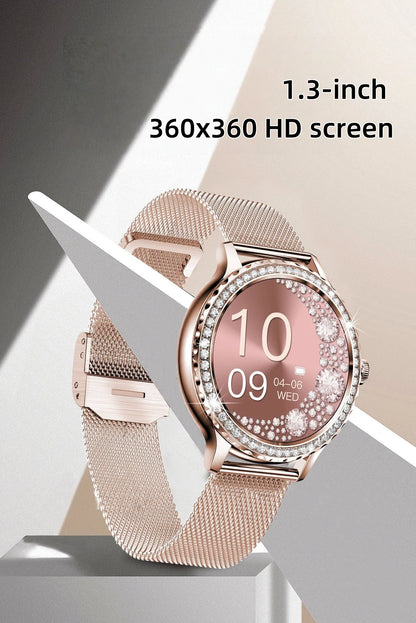 Reloj inteligente de moda para mujer NX19 llamada bluetooth pulsera deportiva inteligente IP68 reloj impermeable con diamantes