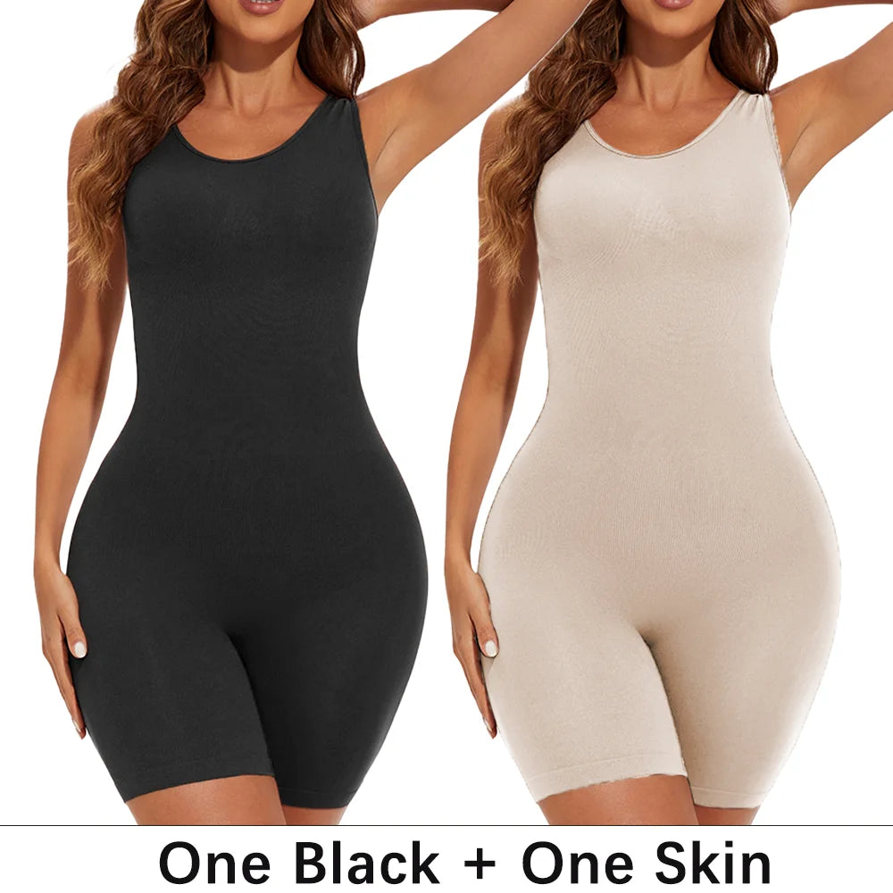 POKARLA Sexy Full Coverage Bodysuits, Thigh Shaper, Wide Shoulder Strap Shapewear Bodysuit, Seamless Girdle, Slimming.