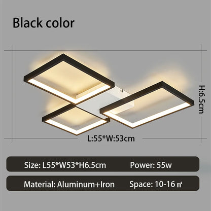 Luces Led de techo modernas para sala de estar, dormitorio, lustre, decoración del hogar, luz de techo regulable, accesorios de lámpara de techo negro/dorado
