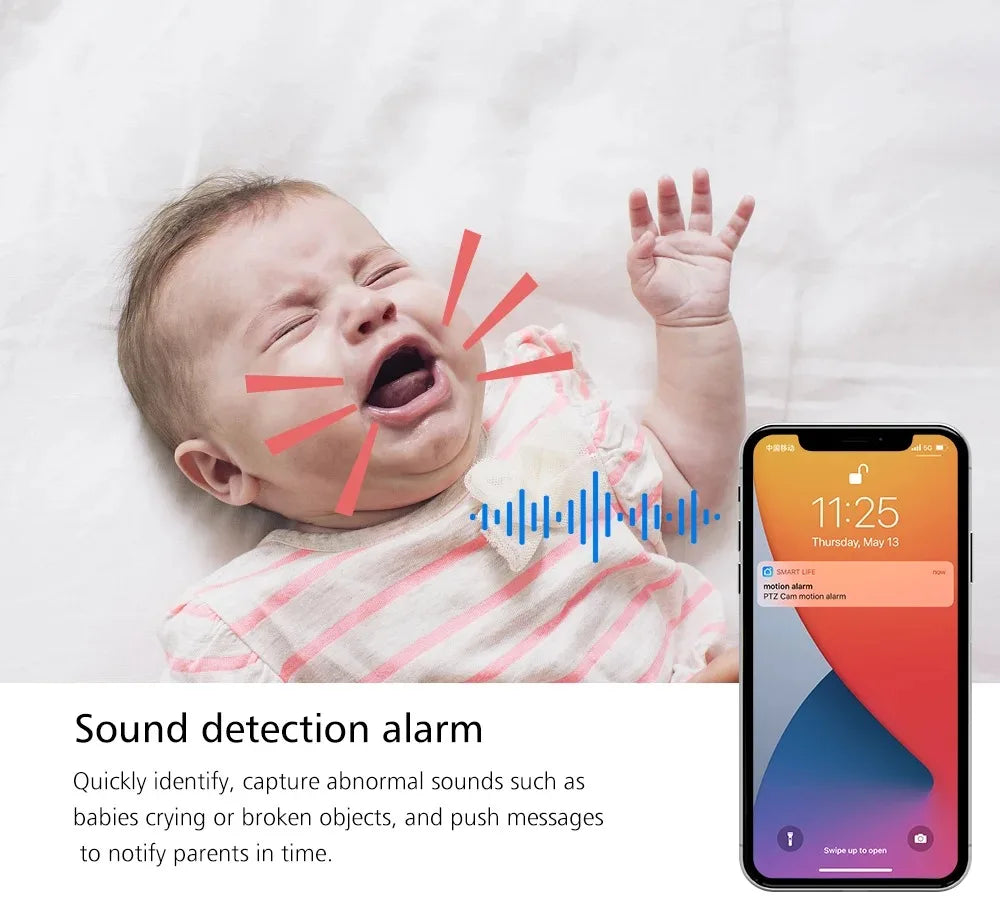 Cámara IP Tuya 5G WiFi para interiores, cámara de vigilancia de seguridad inalámbrica de 6MP, seguimiento automático, Monitor de bebé, visión nocturna IR, cámara con Zoom 6x