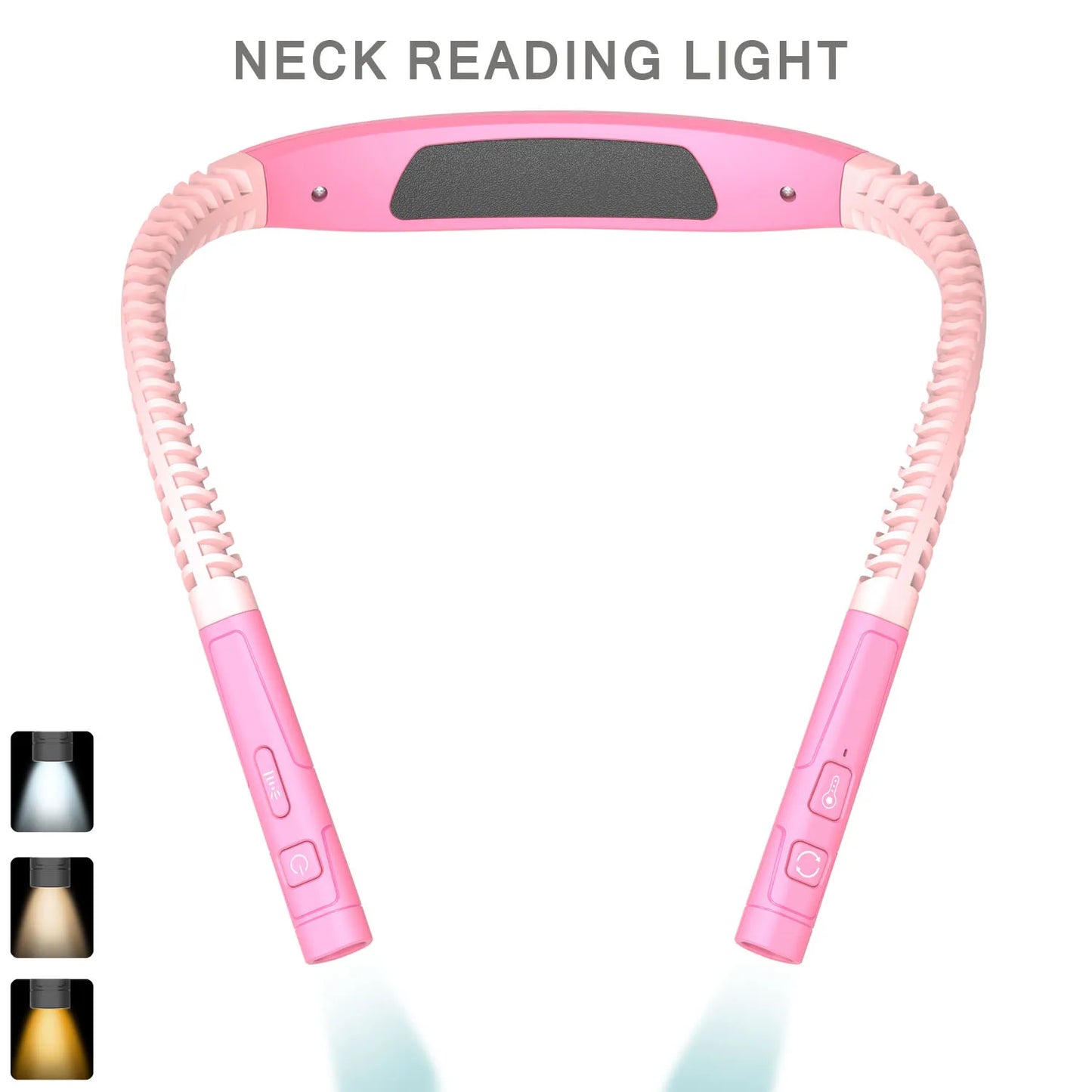Luz LED de lectura para el cuello, 3 colores, 3 brillos, lámpara de lectura para libros, lámpara recargable por Usb, lámpara Flexible para leer el cuello y el brazo, lámpara para libros