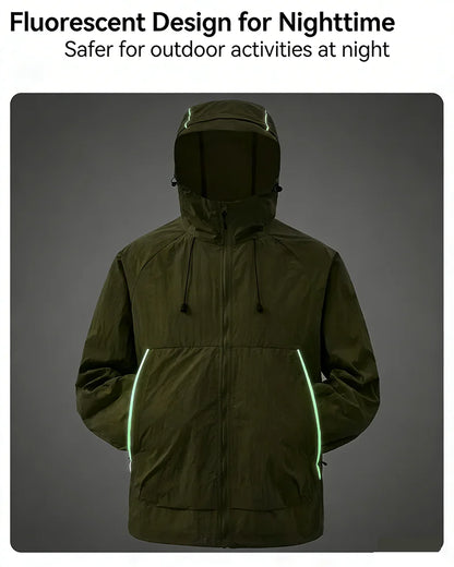 EUMERGX Waterproof Jacket for Men and Women, Windbreaker with Sun Protection for Fishing, Climbing, Hiking, Lightweight Rain Coat, Unisex, for Summer
