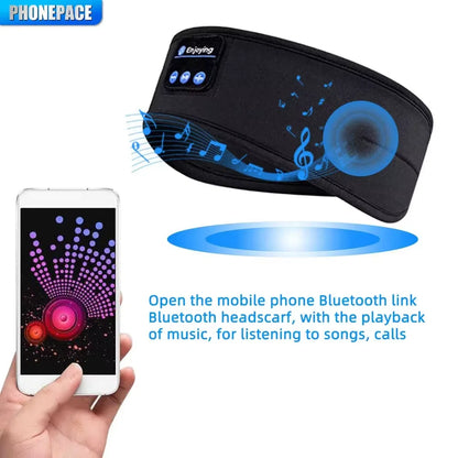HOMEFISH BT Sports Headband Headphones for Sleeping Elastic Wireless Music Eye Mask Headphones Wireless Bluetooth Headband