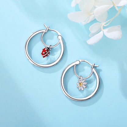 Pendientes de aro de bambú para mujer, de Plata de Ley 925 originales, con bonito Panda, joyería fina, regalos de fiesta de cumpleaños