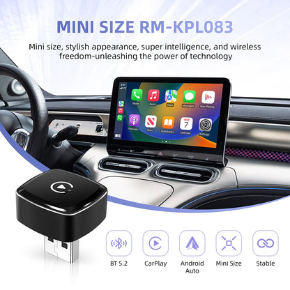 Nuevo adaptador 2 en 1 Mini CarPlay Box con cable a CarPlay inalámbrico Android Auto Smart Box Bluetooth conectar Plug & Play para 98% de coches