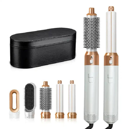 Secador de pelo 5 en 1, peine eléctrico para el cabello, cepillo rizador recto de iones negativos, secador de pelo, peine de aire, Kit de cepillo extraíble, herramienta.