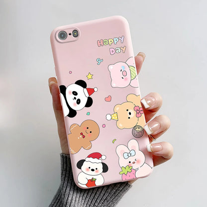 For iPhone 5 5S Case Cute Bear Cartoon Frog Painted Soft Cover For iPhone SE 2016 2020 2022 SE2 Silicone Phone Case Coque Funda