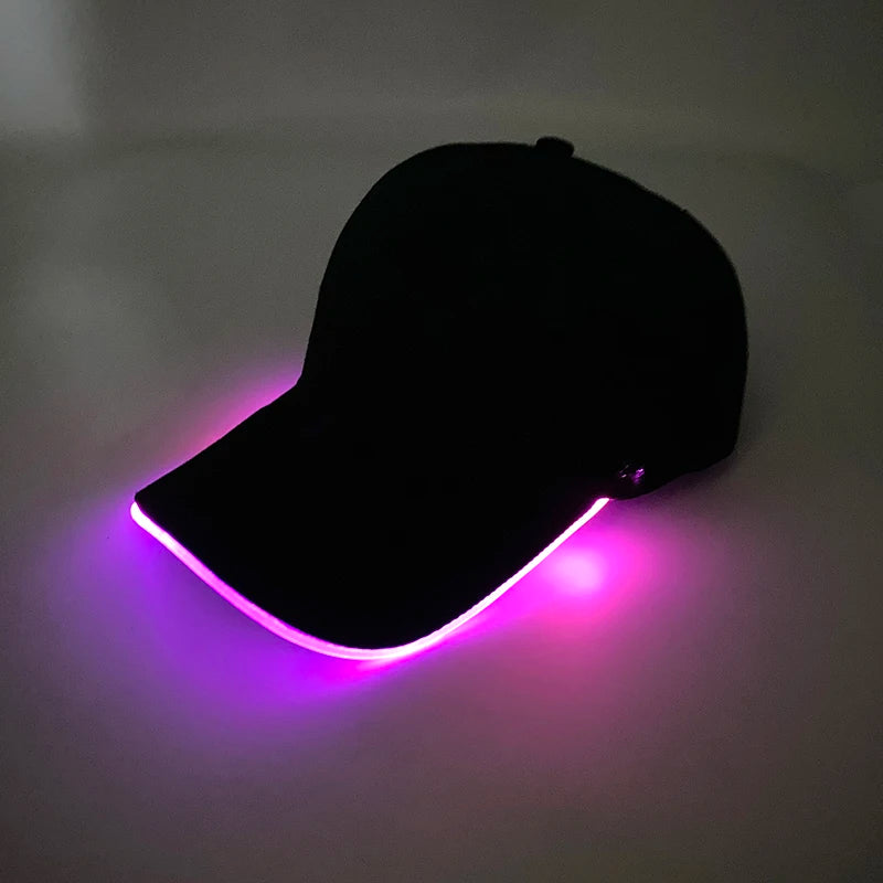 Sombrero fluorescente LED de fibra óptica, gorra de béisbol brillante de neón, suministros de fiesta de baile, sombrero de Rap de hip hop, accesorios de Club, disfraz