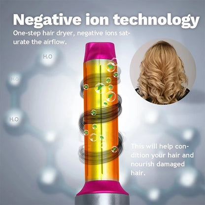 Secador de pelo 5 en 1, peine eléctrico para el cabello, cepillo rizador recto de iones negativos, secador de pelo, peine de aire, Kit de cepillo extraíble, herramienta.