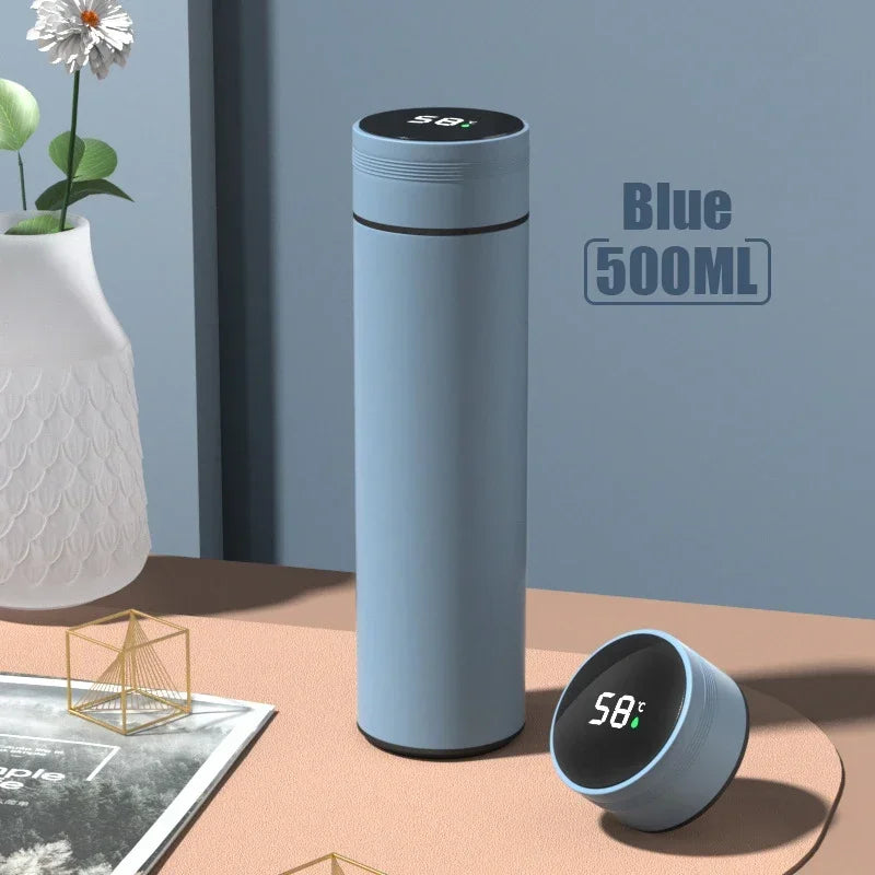 Taza Termo con pantalla de temperatura de 500ML, botella Termo dividida de acero inoxidable, taza aislada al vacío para exteriores, regalo del Día del Padre