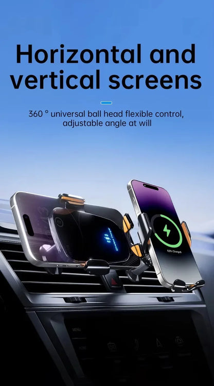 UYUXIO cargador de coche inalámbrico salida de aire soporte de teléfono de carga rápida en el coche para iPhone 16 Pro Max 15 14 12 13 teléfonos Samsung Android