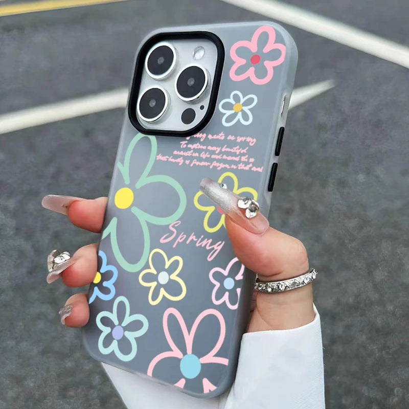 Funda para Teléfono con Diseño de Flores Primaverales para iPhone 17 16 Pro Max, Fundas para iPhone 17e 16e 11 15 12 13 14 Pro Max Air X XS XR 7 8 Plus