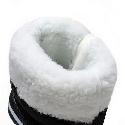 Botas de nieve cálidas a la moda para Mujer, Botas de invierno con plataforma, Botas antideslizantes impermeables, Botas de piel de felpa a media pantorrilla, Botas para Mujer
