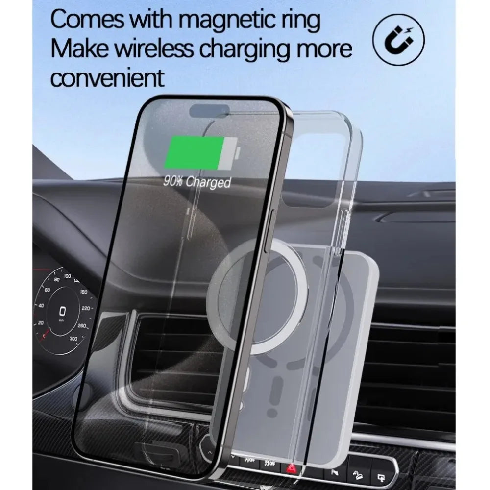 Magnetic Wireless Car Charger, Air Vent Phone Holder, 100W, for MagSafe iPhone 16, 15, 14, 13, 12 Pro Max, XS, 11, Fast Charging Pad