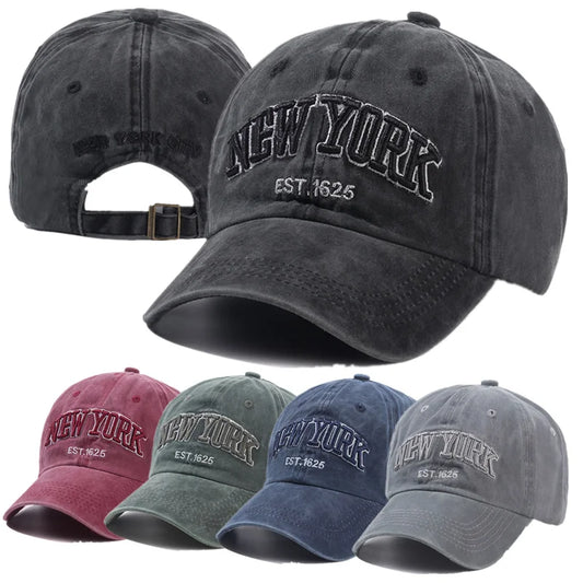 Gorra de algodón lavado 2026 New York para hombre y mujer, gorras snapback, gorras de béisbol, protección solar, gorra tipo Dad Hat, gorra para exteriores