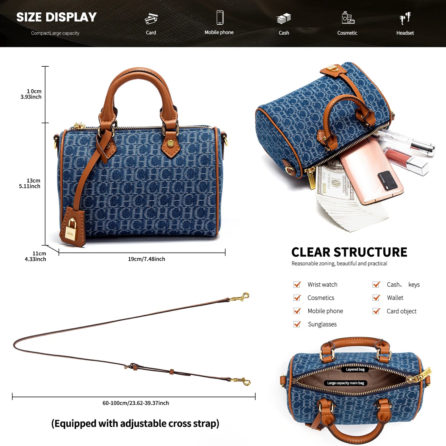 Women's Shoulder Bag, New Cowboy Spliced Pillow Bag, Women's Casual Party Handbag