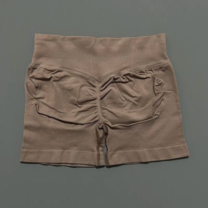 Shorts Deportivos HISTELLO Impacts de 4.5" para Mujer, Shorts de Ciclismo de Cintura Baja, Shorts de Gimnasio, Leggings de Yoga sin Costuras con Efecto Push-Up