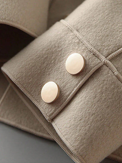 Abrigos de lana cortos lisos clásicos para mujer Otoño Invierno ropa cálida para mujer abotonada abrigo femenino trajes nuevos en prendas de vestir exteriores
