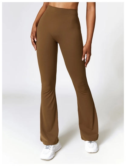 Women's V-shaped Yoga Pants, Flared Leggings, High-Waisted Wide-Leg Pants, Sports Flared Pants for Gym and Fitness, Dance Pants.