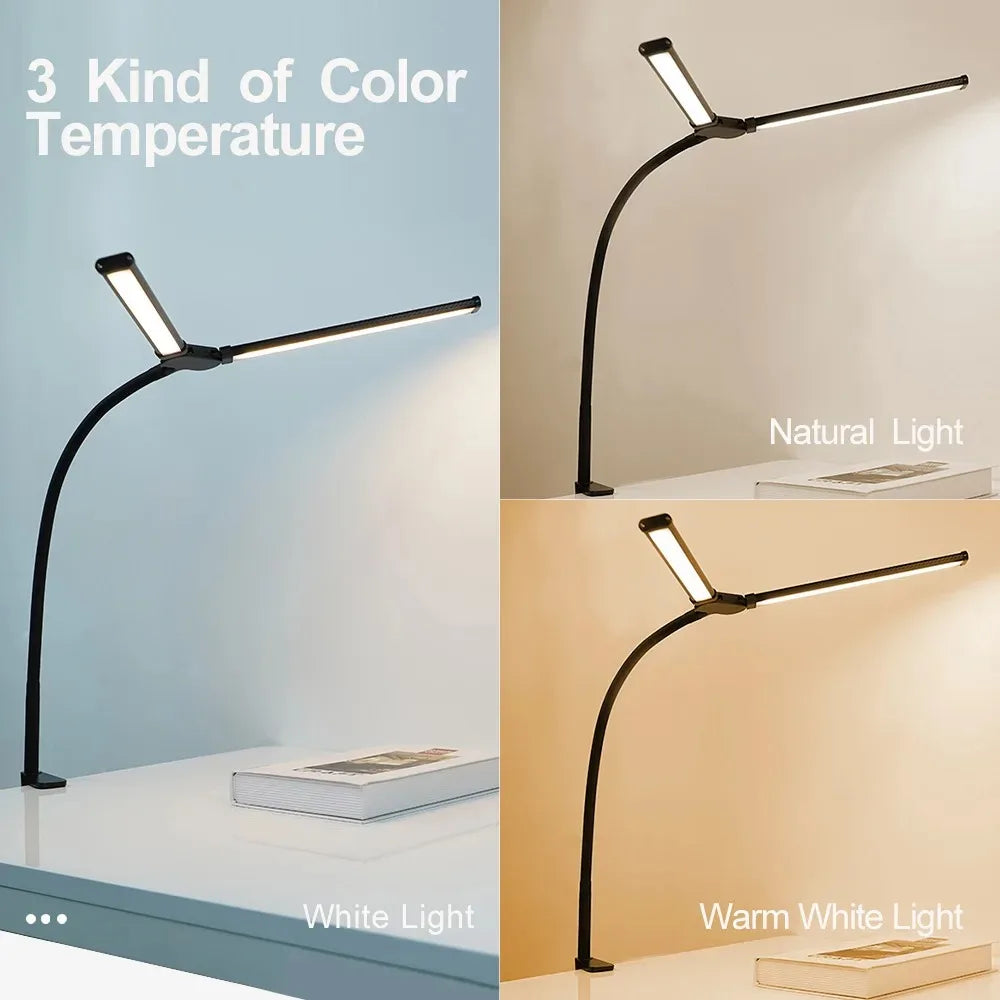 Lámpara de escritorio con Clip Led de un solo cabezal, lámparas de mesa de ordenador regulables, Monitor, luz de arquitecto, lámpara de mesa para luces de lectura de oficina