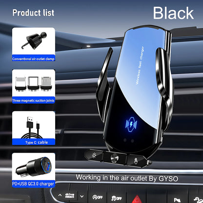 Soporte de teléfono para coche, cargador inalámbrico para iPhone 12, 13, 14, 15 Pro Max, ventosa para parabrisas, salpicadero, ventilación de aire, estación de carga rápida