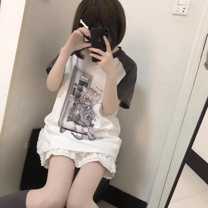 Ropa japonesa para mujer con mangas extraíbles, camisetas de manga corta y larga, ropa femenina de los años 2026