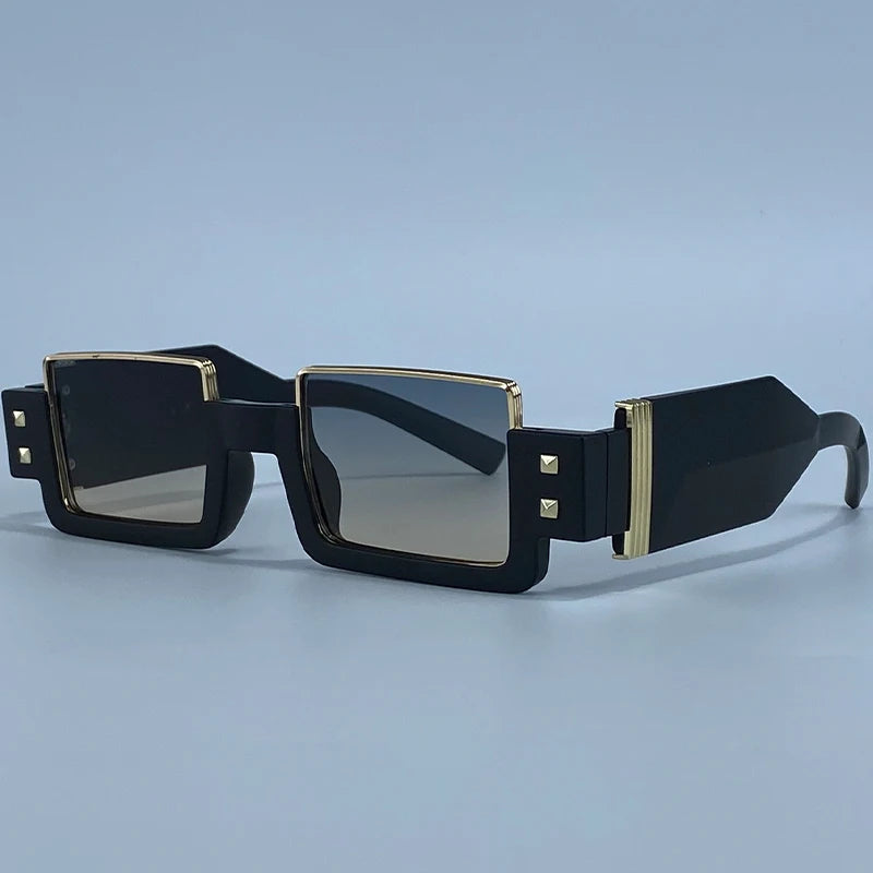 Punk Y2K 2026 Square Luxury Brand Sunglasses, Retro Steampunk Sunglasses for Women, Outdoor UV400 Sunglasses
