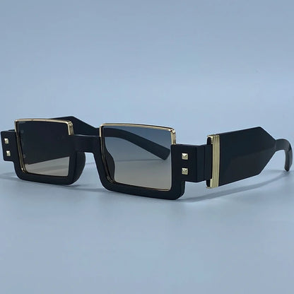 Punk Y2K 2026 Square Luxury Brand Sunglasses, Retro Steampunk Sunglasses for Women, Outdoor UV400 Sunglasses