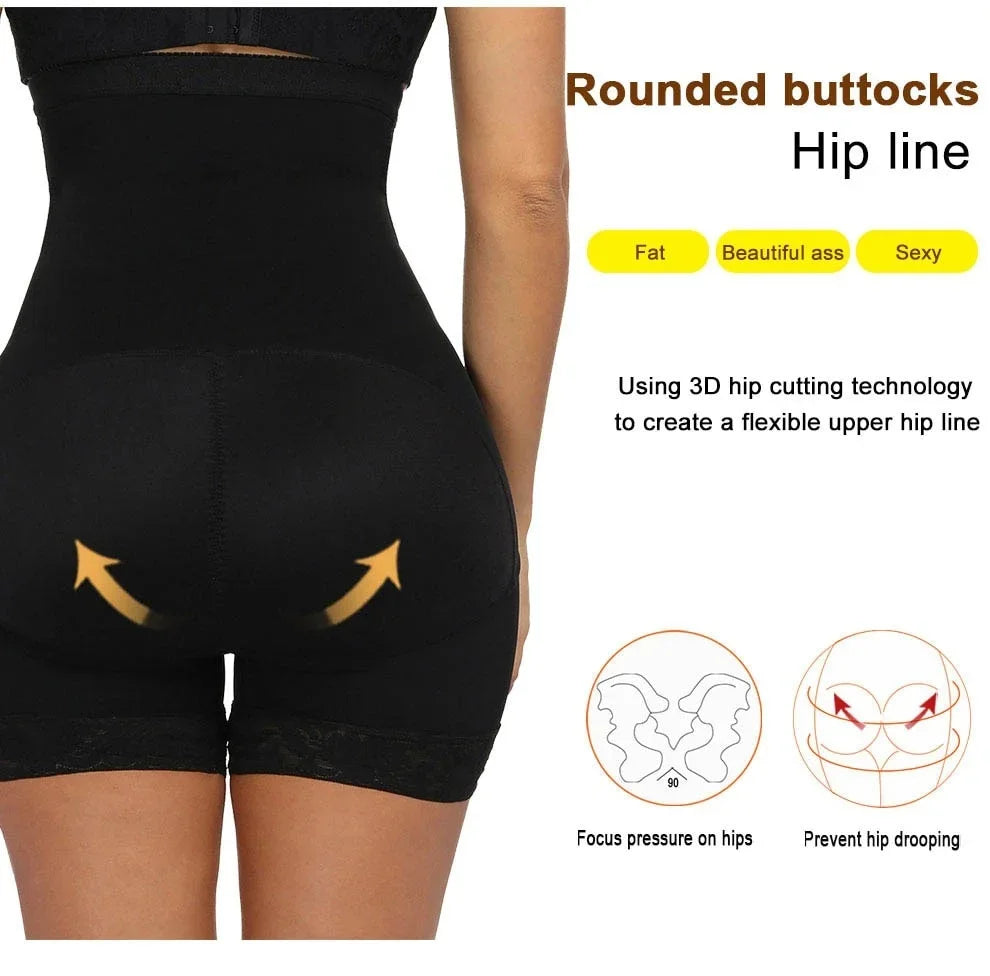 Colombian butt lifter girdles, high-waist shapewear, tummy control panties, waist trainer, body shaper, slimming wrap, flat belly