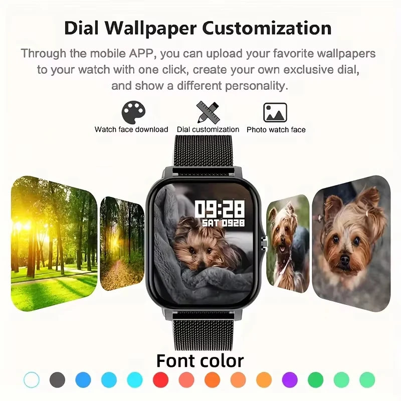 VIVO Smartwatch for Android and iPhone, 2.01-inch HD Screen, Answer and Make Calls, Message Preview, Sports Modes, Customizable Watch Face, Weather Forecast