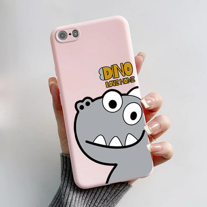For iPhone 5 5S Case Cute Bear Cartoon Frog Painted Soft Cover For iPhone SE 2016 2020 2022 SE2 Silicone Phone Case Coque Funda