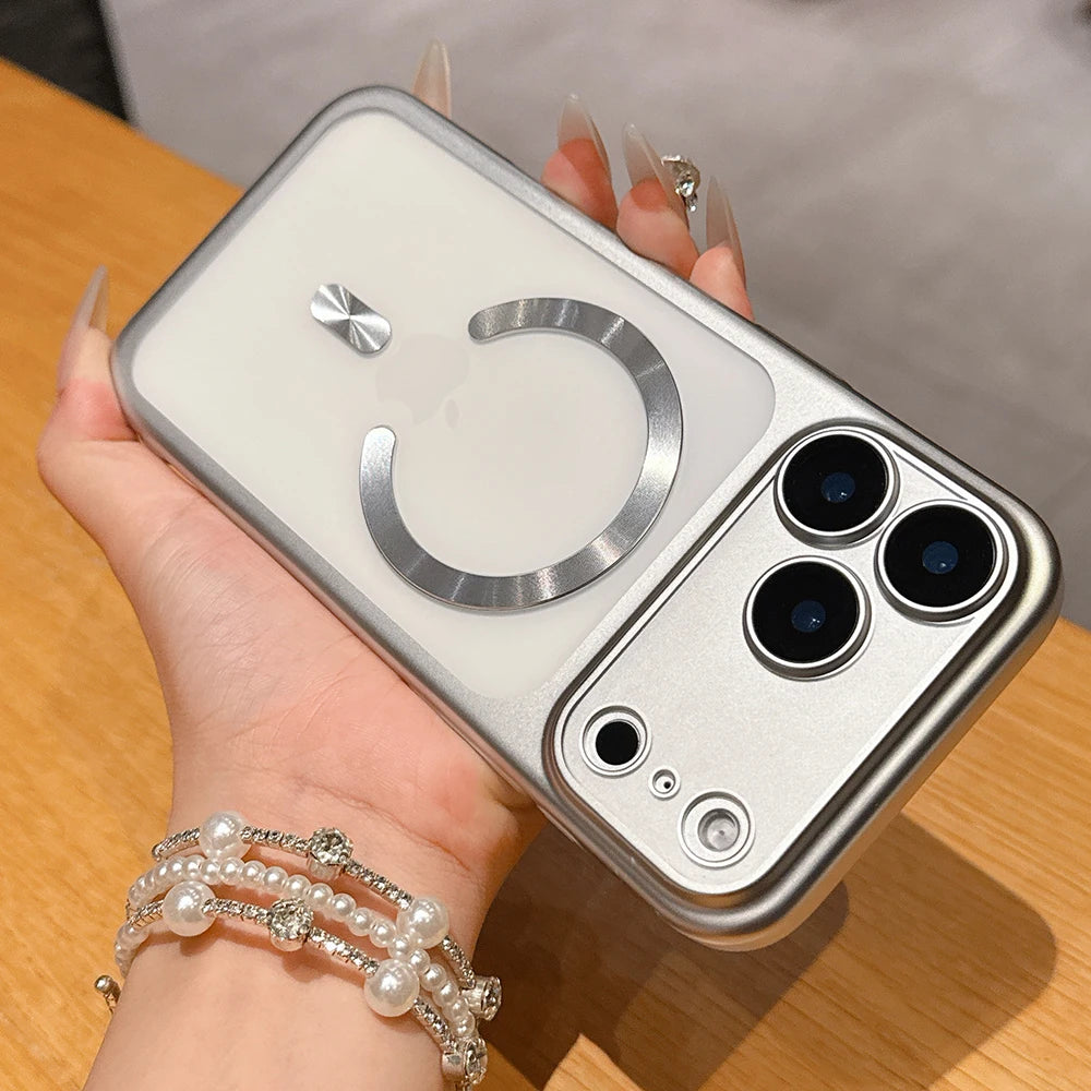 Luxury Matte Translucent Magnetic Case for iPhone 17 Pro Max 17Pro 17 Air, Magsafe Wireless Charging Camera Protective Cover, for iPhone 17 Pro Max