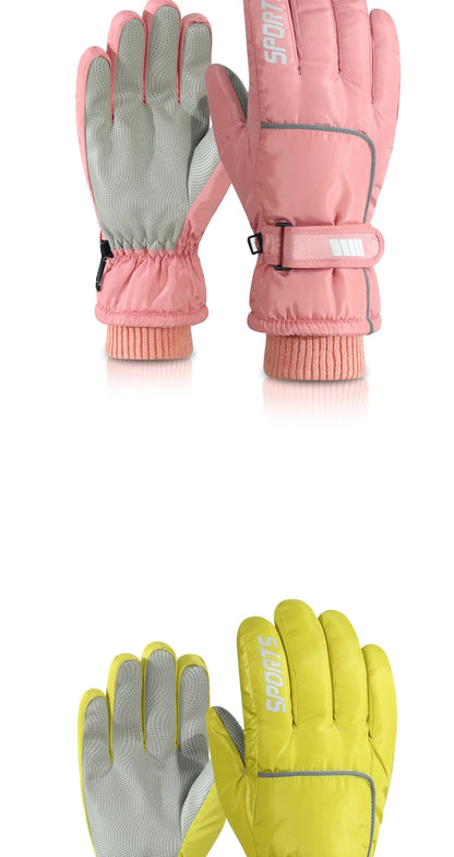 Guantes de esquí cálidos de invierno profesionales para hombres y mujeres, guantes cálidos para la nieve, guantes impermeables para motocicleta, pantalla táctil Smile 506.