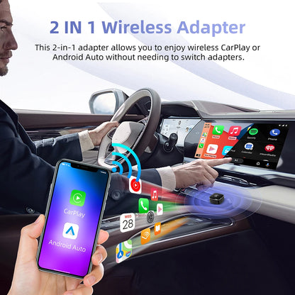 Nuevo adaptador 2 en 1 Mini CarPlay Box con cable a CarPlay inalámbrico Android Auto Smart Box Bluetooth conectar Plug & Play para 98% de coches