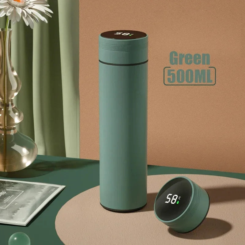 Taza Termo con pantalla de temperatura de 500ML, botella Termo dividida de acero inoxidable, taza aislada al vacío para exteriores, regalo del Día del Padre