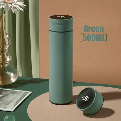 Taza Termo con pantalla de temperatura de 500ML, botella Termo dividida de acero inoxidable, taza aislada al vacío para exteriores, regalo del Día del Padre