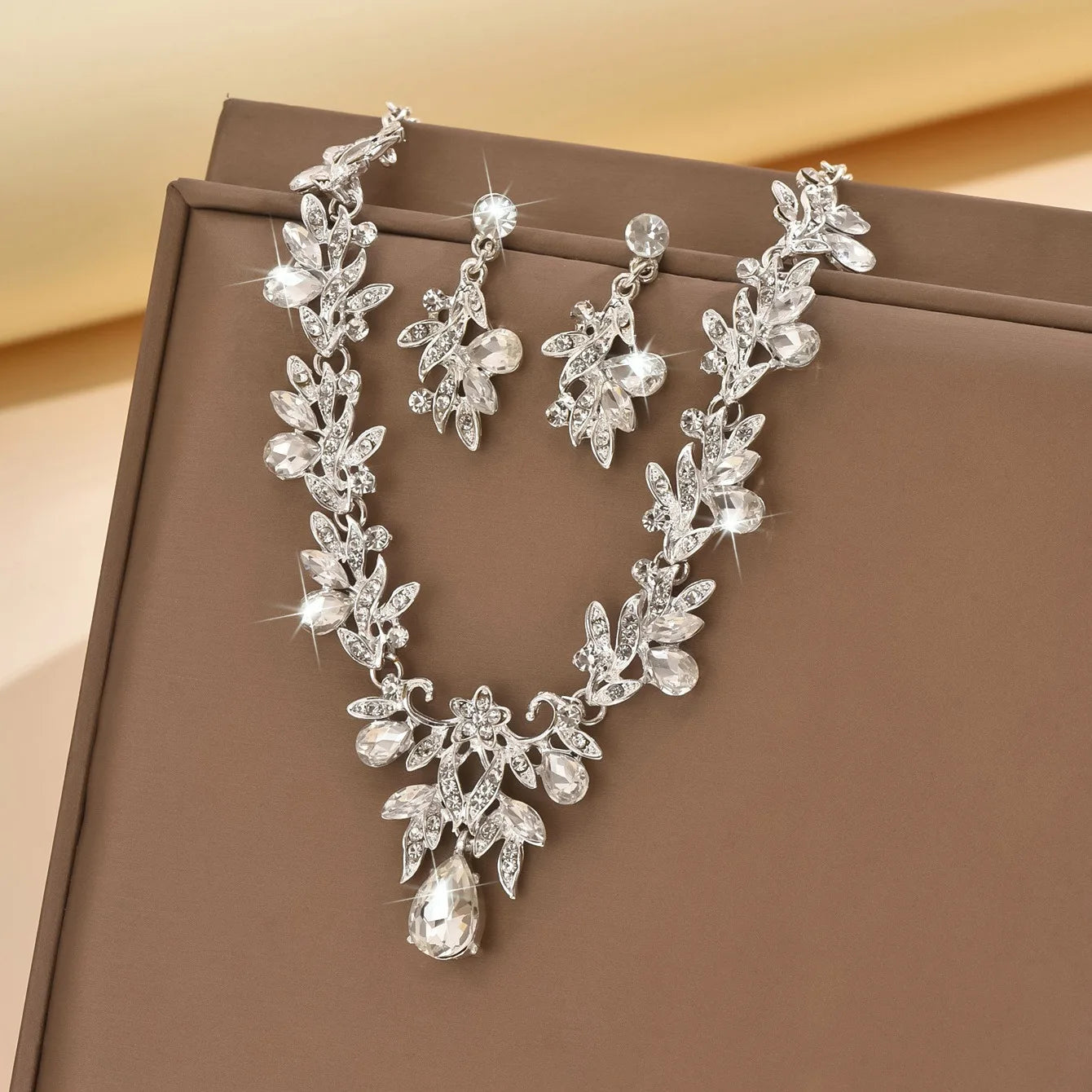 3 Pcs New Fashion Necklace Sets for Women Water Drop Necklace Choker Pendant Jewelry Set for Prom Birthday Wedding Bridal