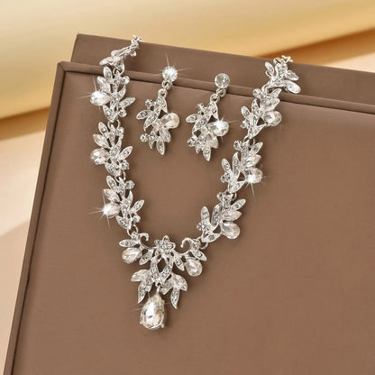 3 Pcs New Fashion Necklace Sets for Women Water Drop Necklace Choker Pendant Jewelry Set for Prom Birthday Wedding Bridal