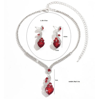 Elegant Vintage Jewelry Set for Women, Shiny Rhinestone Necklace, Sparkling Crystal Choker, Wedding Party Earrings, 3 Pcs