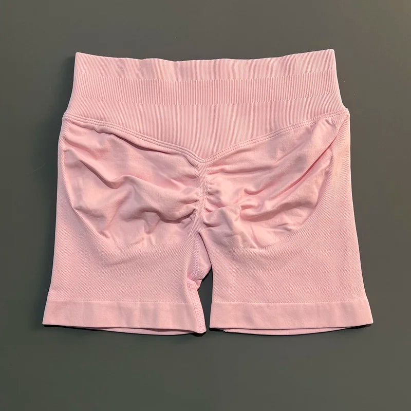 Shorts Deportivos HISTELLO Impacts de 4.5" para Mujer, Shorts de Ciclismo de Cintura Baja, Shorts de Gimnasio, Leggings de Yoga sin Costuras con Efecto Push-Up