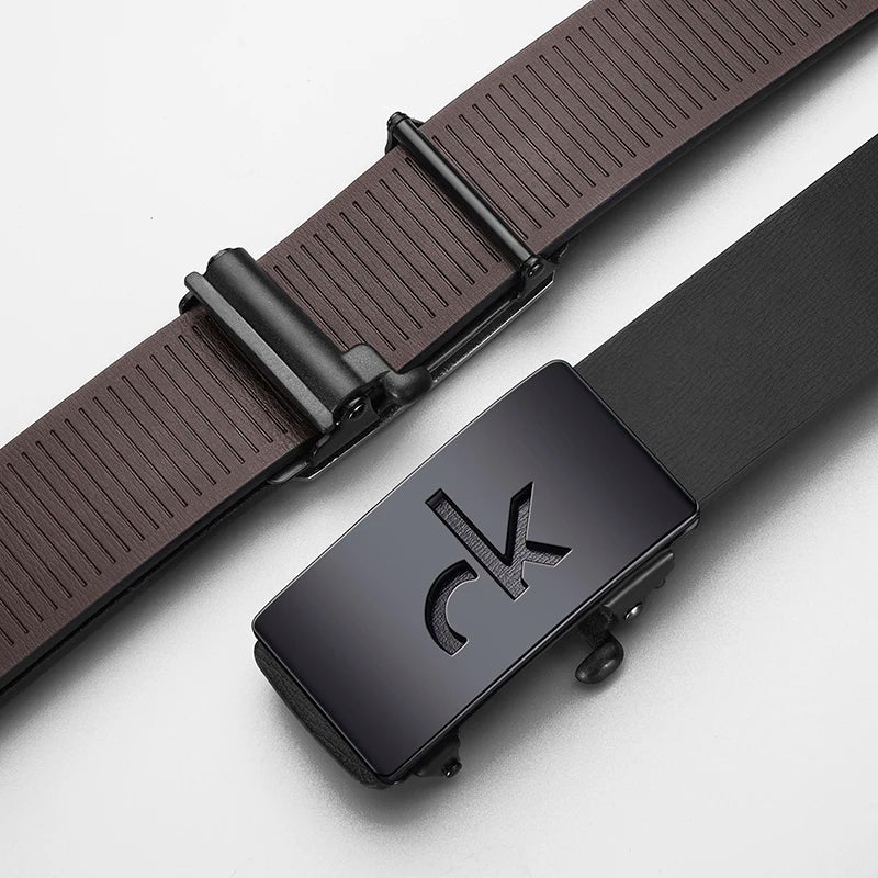 Men's Business Belt with Simple Retro Alloy Automatic Buckle, for Shorts, Belt Accessories, Fashion Casual Belt for Men and Women