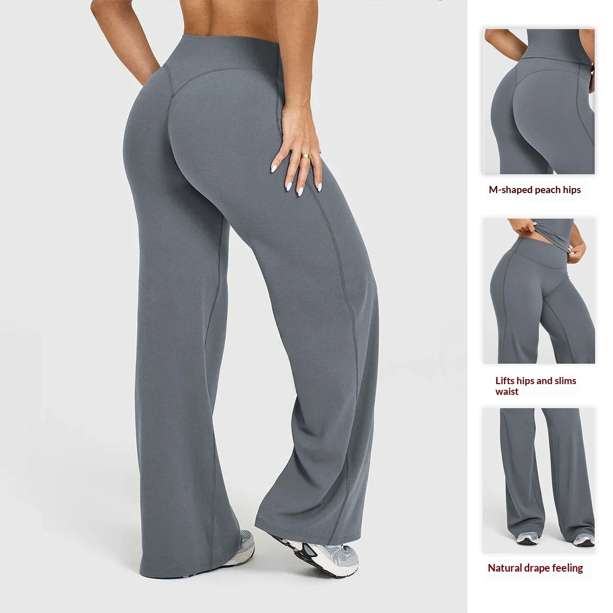 Women's High Waisted Straight Leg Yoga Pants, Naked Feeling, Butt Lift, Loose Fit, Workout Pants, Slimming Gym Pants